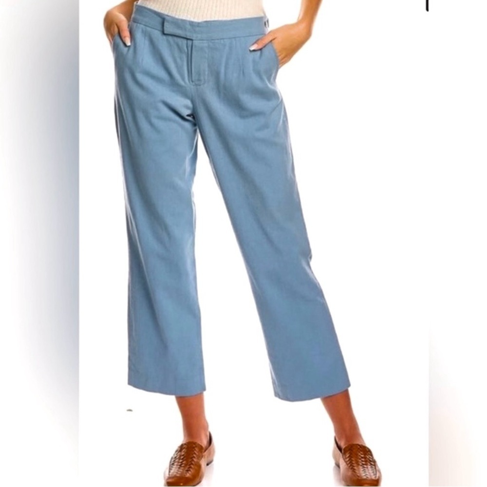 Frances Valentine Chloe Pant Light Blue Relaxed Cropped Trouser NEW Womens 4